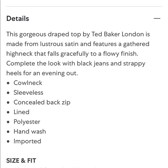 Ted Baker Jadis Draped High Neck Top - Picture 10 of 10